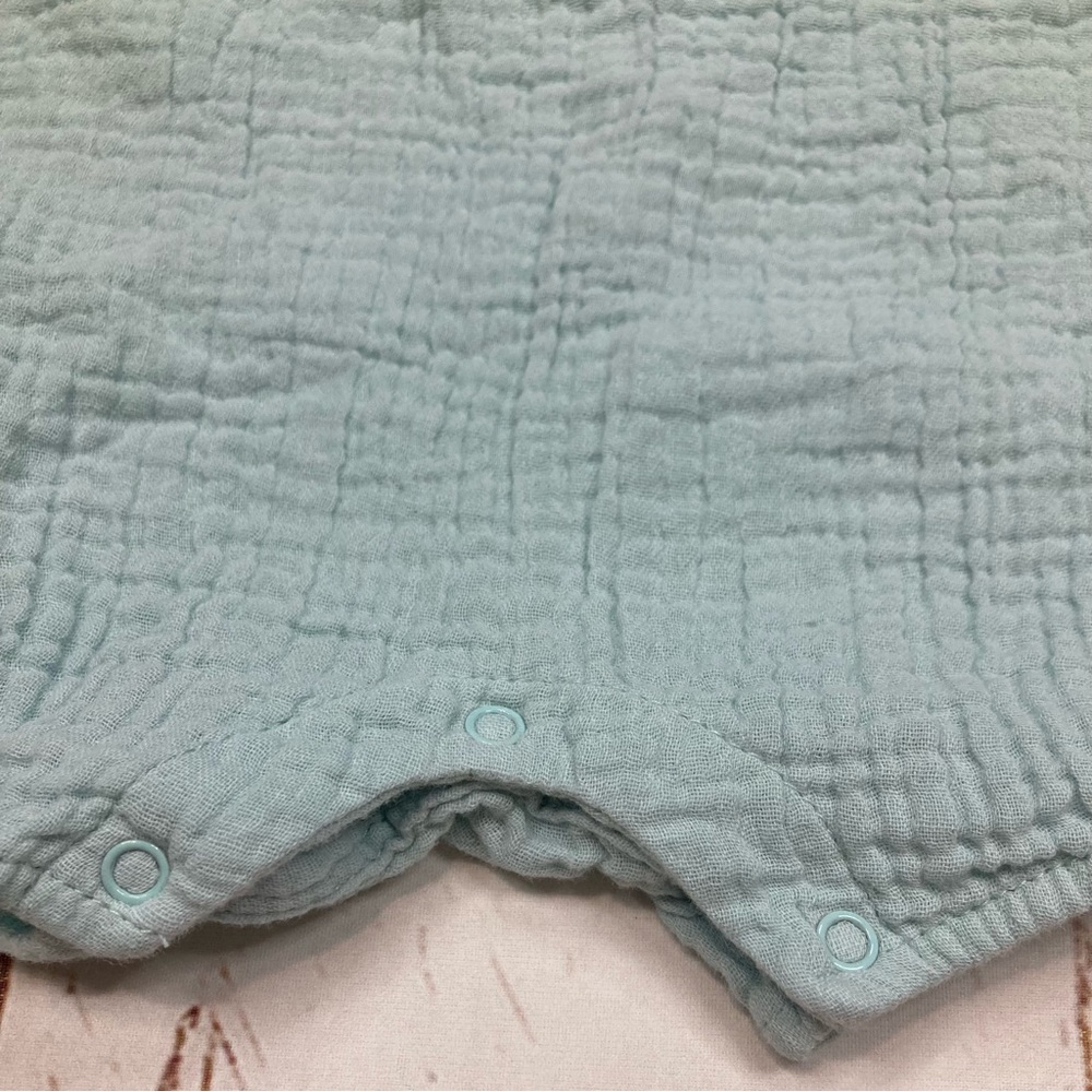 Rabbit Bear Organic Romper Baby Blue Sz 6-9M - Picture 3 of 12